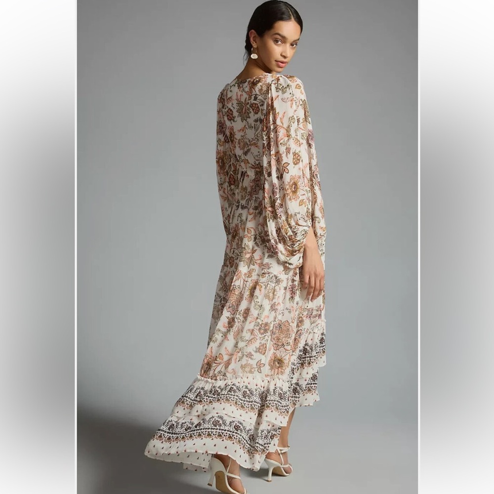Anthropologie V-neck Long  Sleeve Maxi Dress - Picture 2 of 9